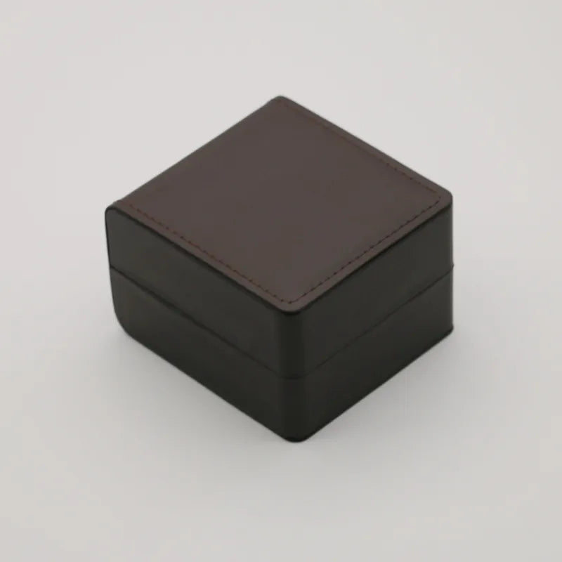 High-End PU Leather Watch Box With Drawstring Round Corner Flip Cover Storage Case For Display And Protection Of Fine Timepieces