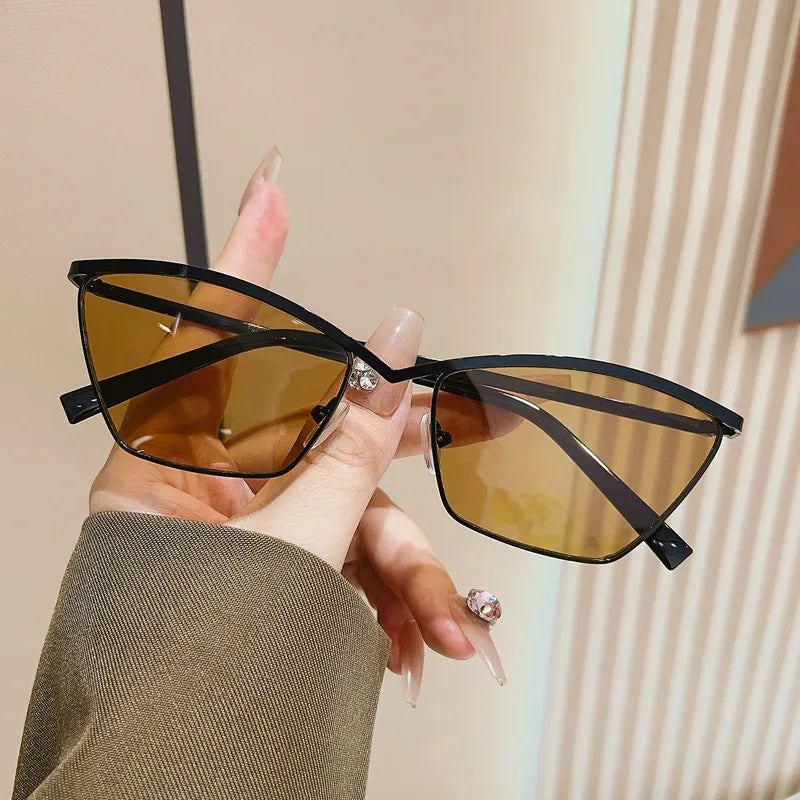 Simple Style Classic Style Solid Color Ac Cat Eye Full Frame Women's Sunglasses