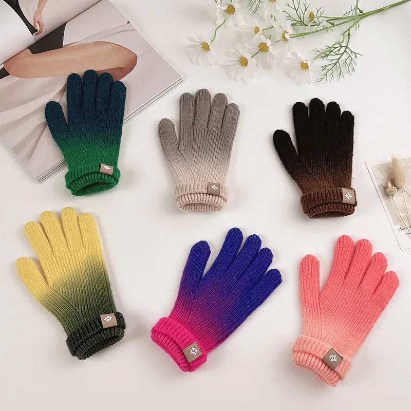 women's elegant gradient color gloves 1 pair