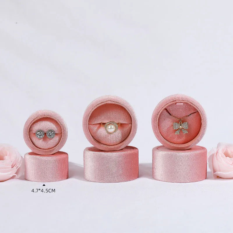 Elegant Solid Color Cloth Jewelry Boxes