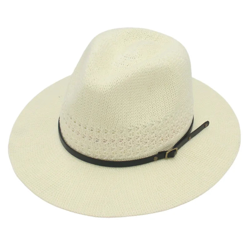 Women's Vacation Classic Style Solid Color Flat Eaves Fedora Hat