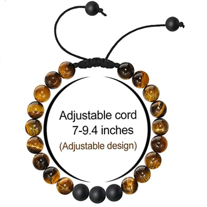 Retro Classic Style Geometric natural stone Volcanic rock Tiger Eye Bracelets In Bulk