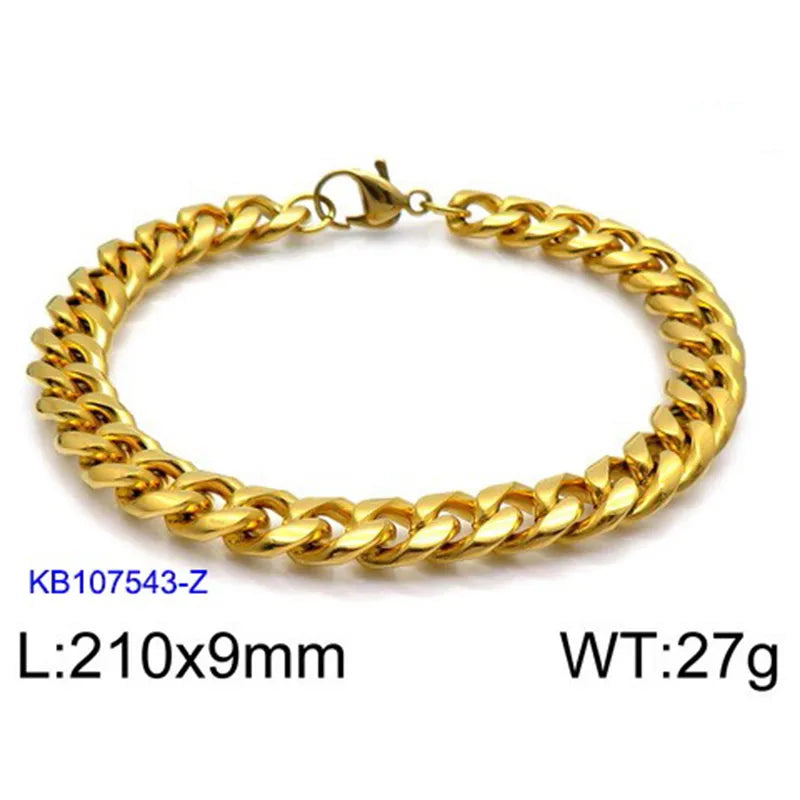 Simple Style Solid Color Titanium Steel Men's Bracelets