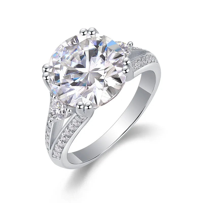 Moissanite 925 Sterling Silver Rings Geometric Rings
