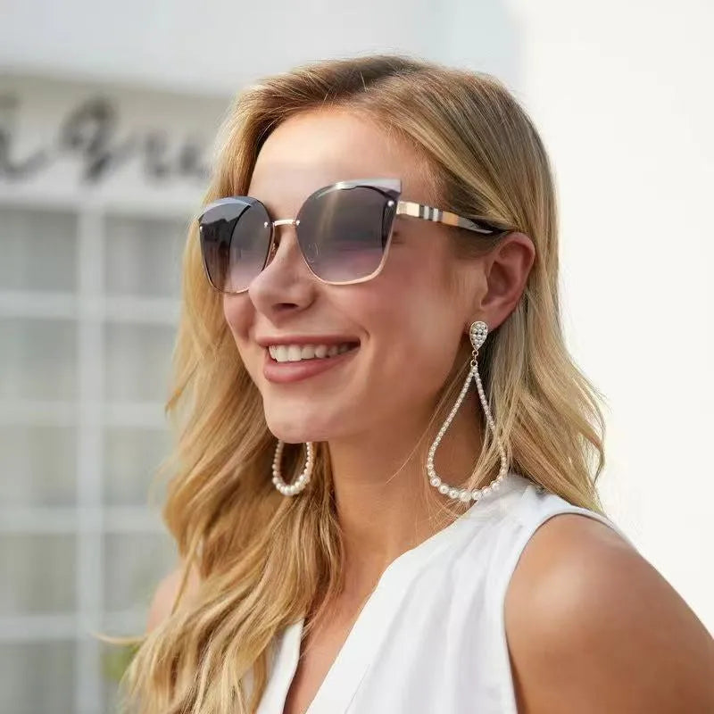 Geometric Pc Cat Eye Frameless Women's Sunglasses