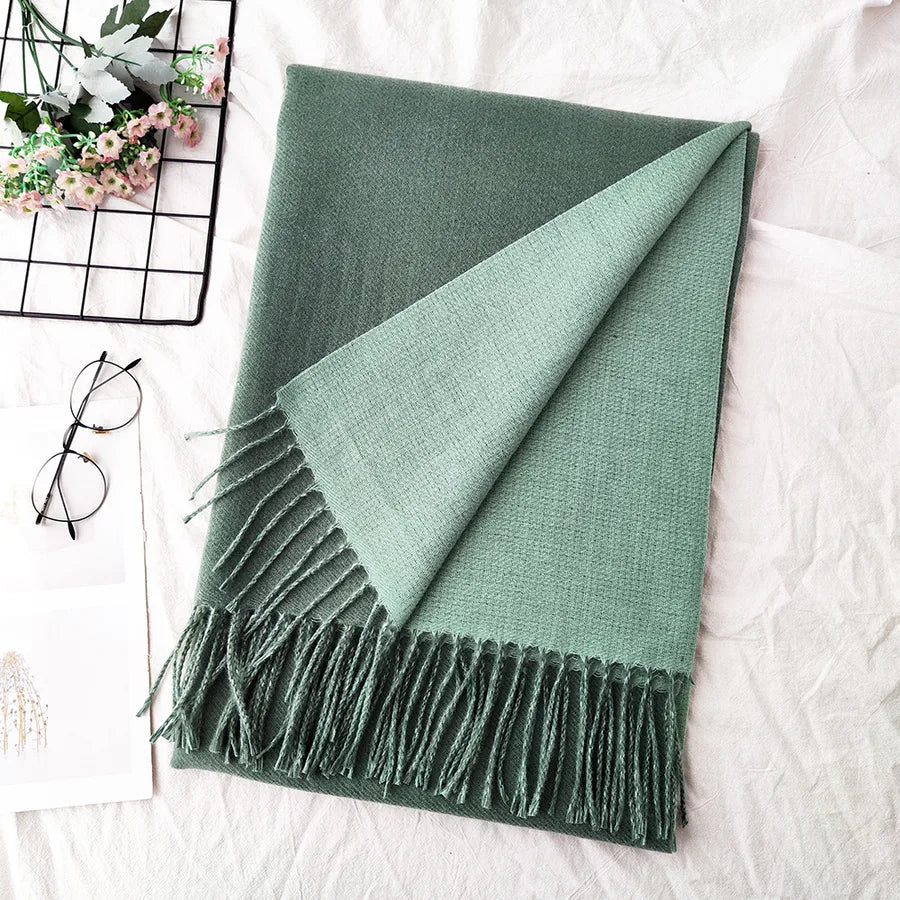 Unisex Sweet Simple Style Solid Color Imitation cashmere Polyester Scarf