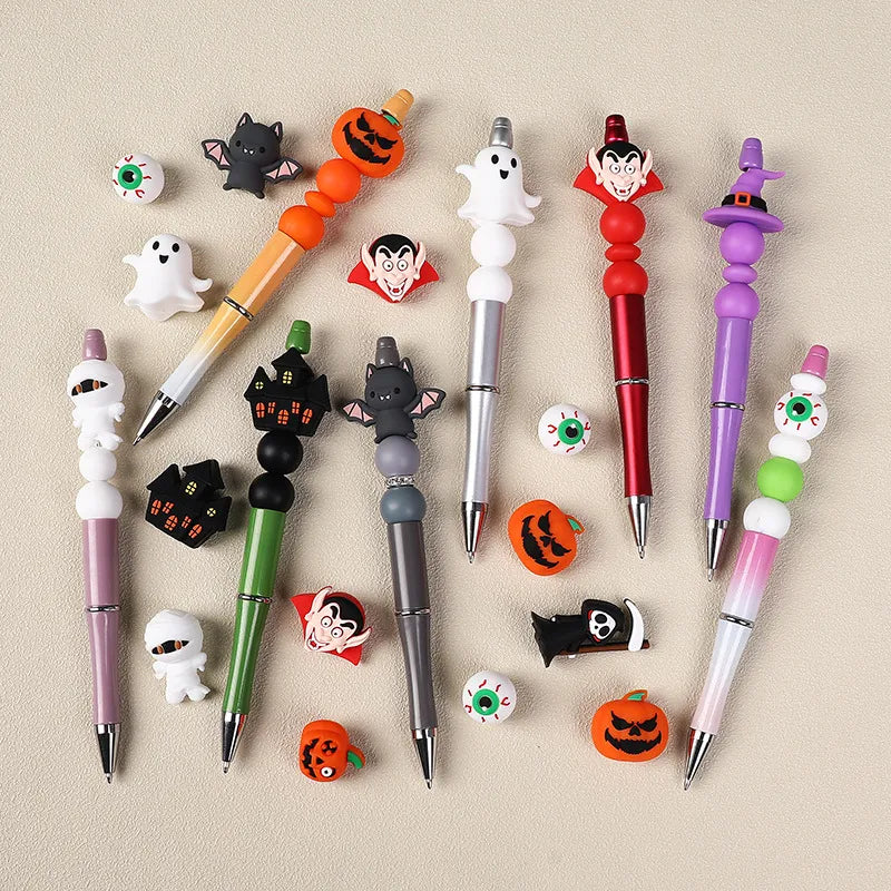 Halloween 3D Silicone Beads Loose Beads Creative Diy Bracelet Jewelry Food Grade Pumpkin Silicone Beads Skeleton Head Design