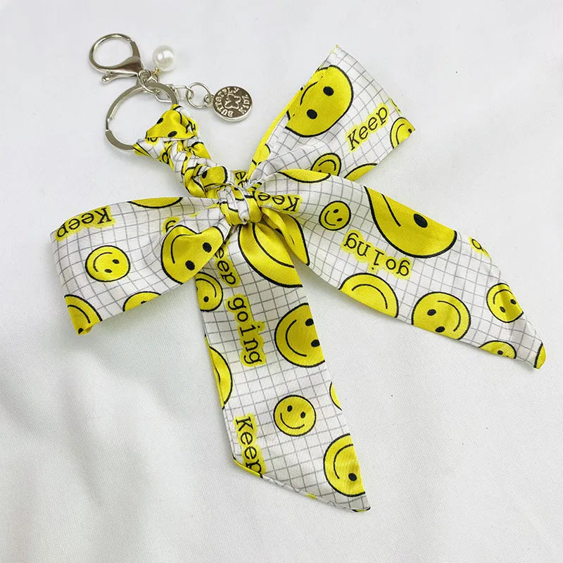 Sweet Simple Style Bow Knot Cloth Metal Unisex Bag Pendant Keychain