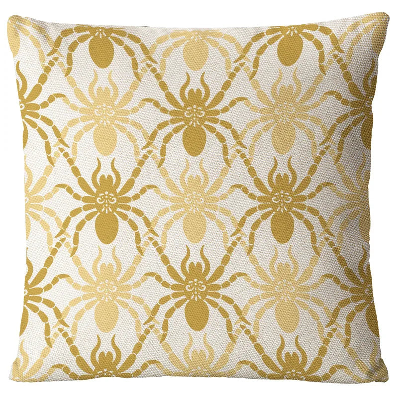 casual halloween pattern linen pillow cases