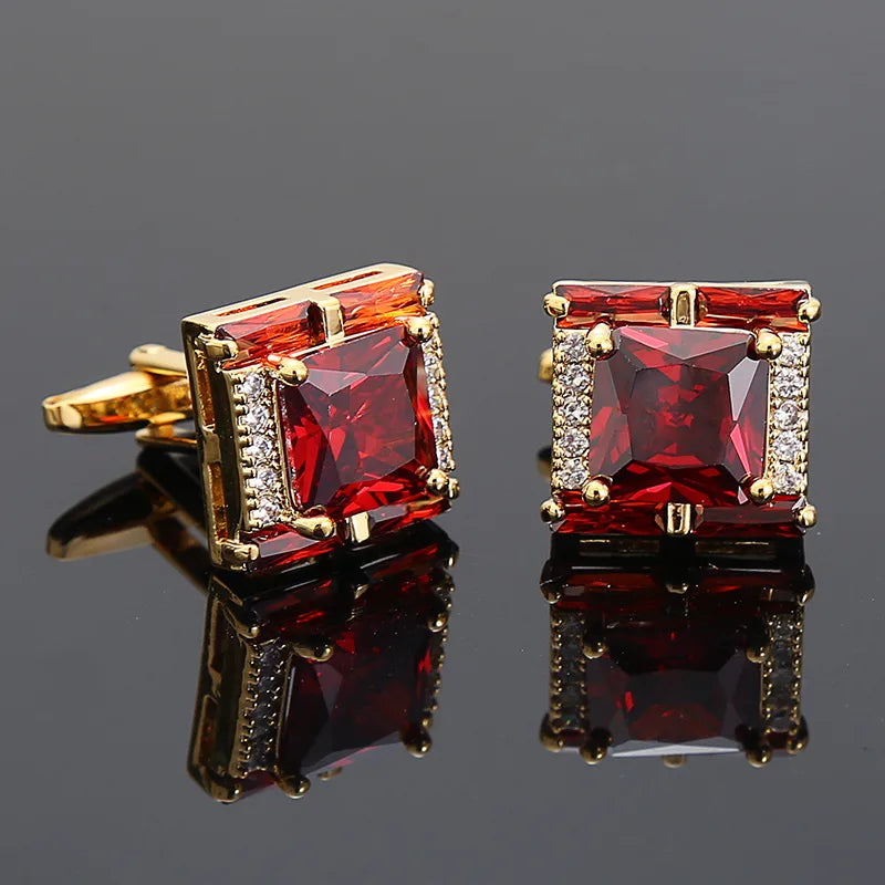 Simple Style Square Alloy Inlay Zircon Unisex Cufflinks 1 Pair