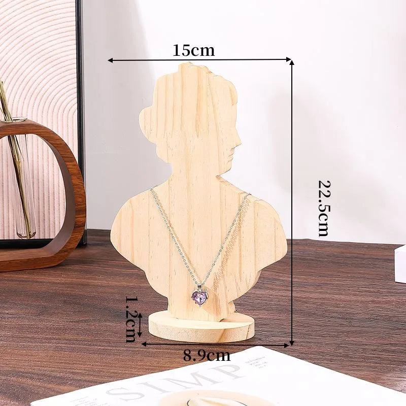 Elegant Wooden Jewelry Necklace Display Stand Storage Rack Artistic Style Integrated Design Luxury Props New Model Storage Rack