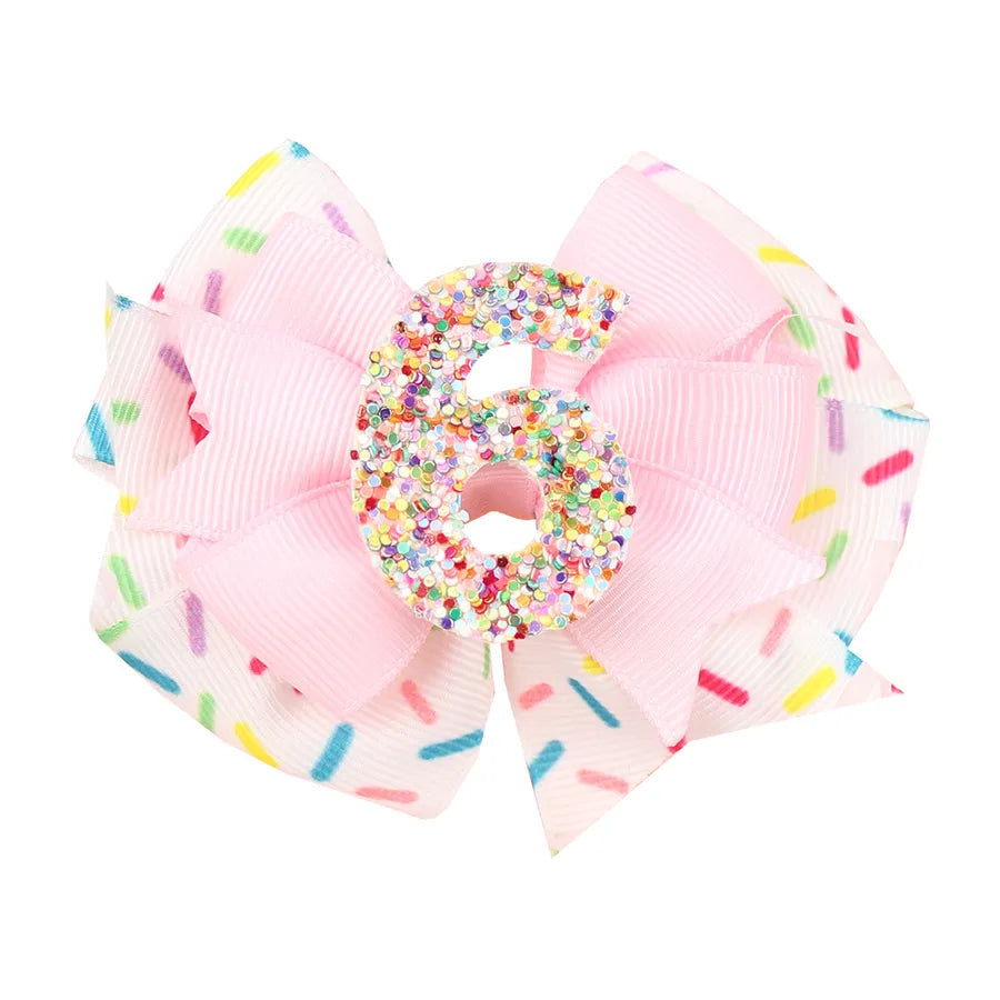 Explosions Birthday Hairband Digital Glitter Hairpin Baby Ice Cream Hair Accessories Pink Headwear