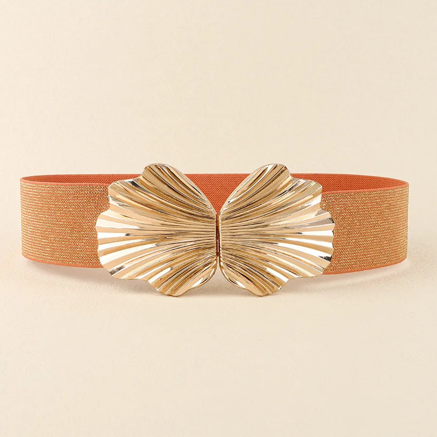 basic solid color elastic band women's leather belts