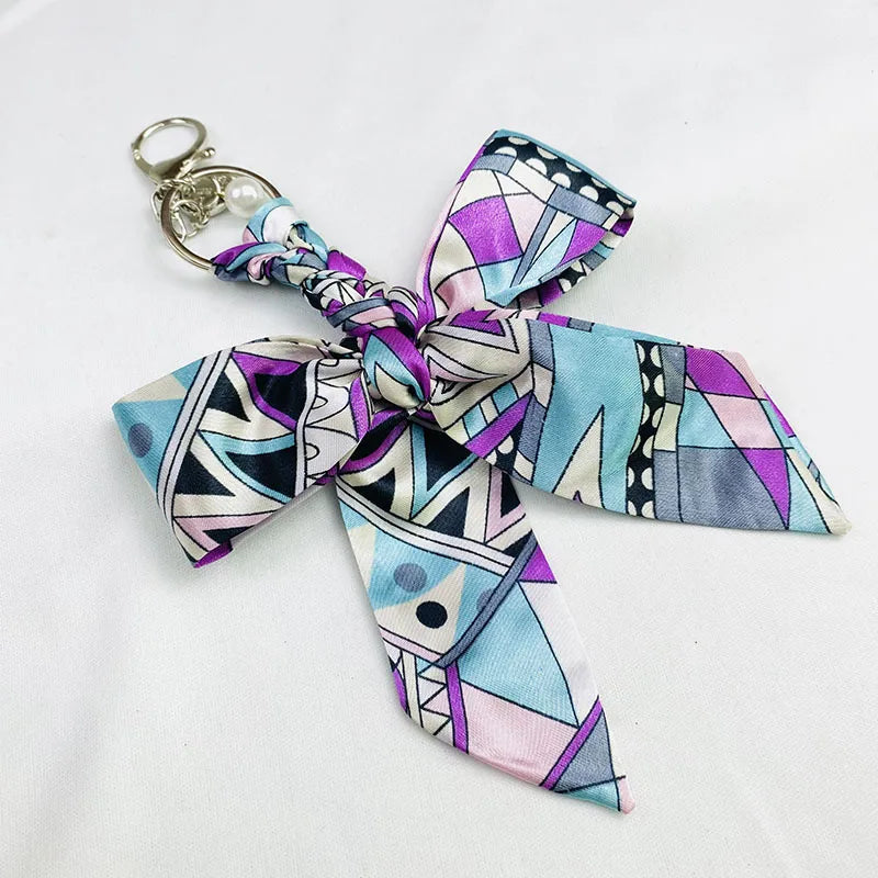 Sweet Simple Style Bow Knot Cloth Metal Unisex Bag Pendant Keychain