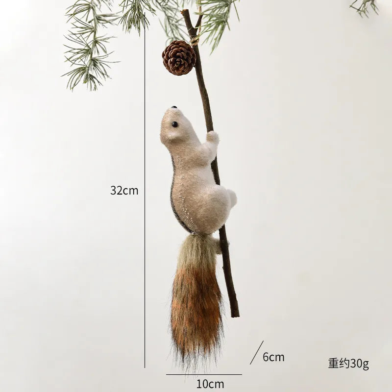 Creative Squirrel Christmas Decoration Small Hanging Ornament Realistic squirrel design Perfect gift for holiday decoration