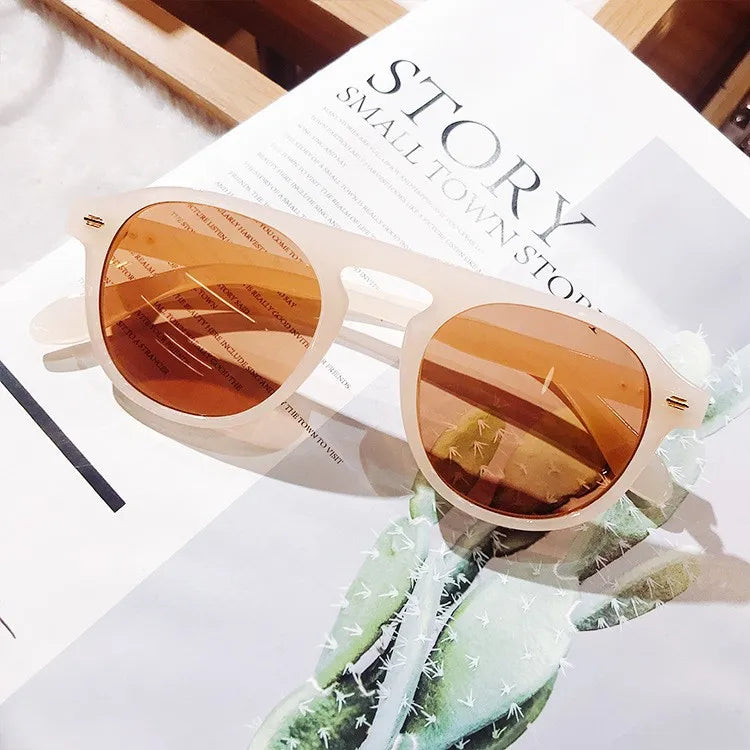 Casual Solid Color Pc Round Frame Full Frame Men's Sunglasses