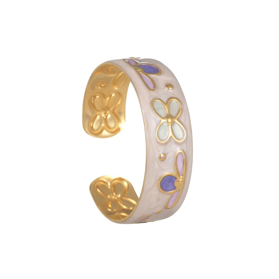 Cute Geometric 304 Stainless Steel Bangle In Bulk