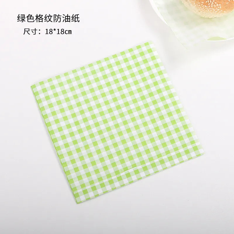 Square 18cm Oil-resistant Laminated Paper Burger Box Pad Paper Bento Cake Separation Paper Sandwich Packaging Paper