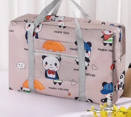 fashion flamingo solid color nylon travel bags