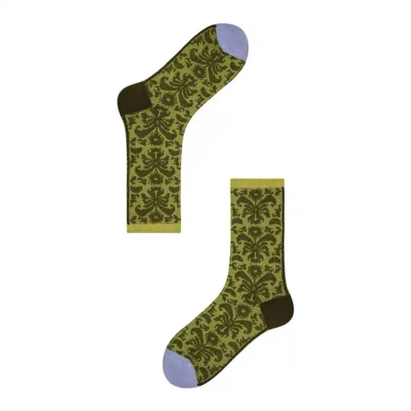 unisex retro geometric cotton crew socks a pair