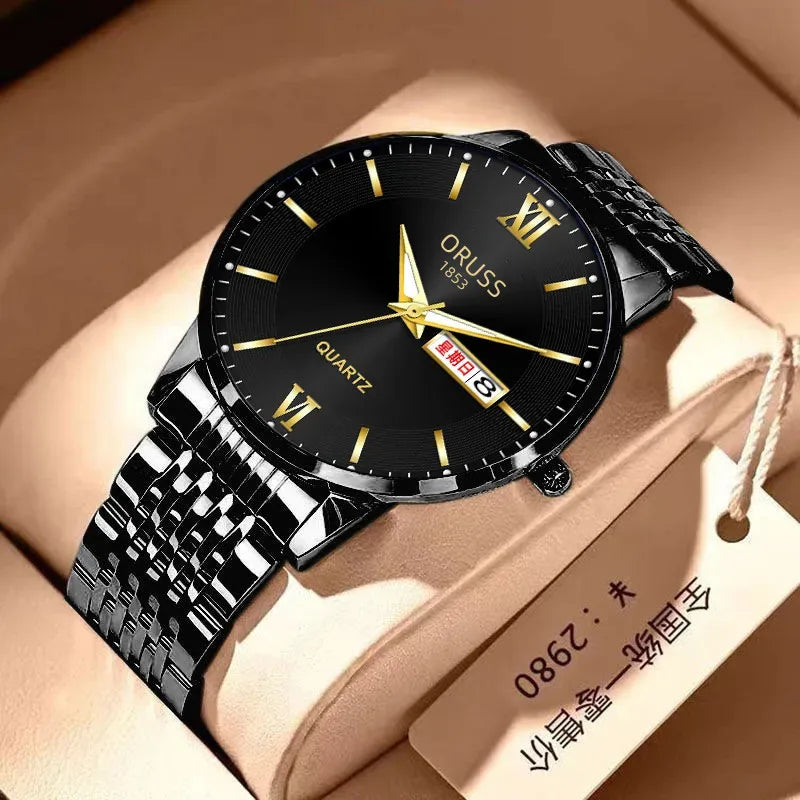 TikTok Gentleman Star Movement Watch Men's Watch Genuine Luminous Waterproof Calendar High-end Handsome Fashion  New