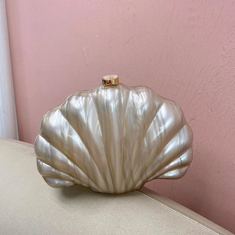 Arylic Solid Color Shell Evening Bags