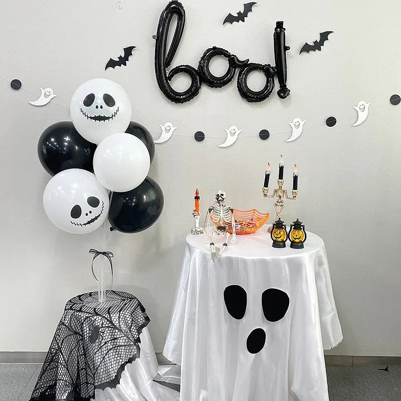 Disposable Ghost Tablecloth PVC Halloween Decoration Round Table Restaurant Bar Atmosphere Coffee Shop Props Festival Supplies