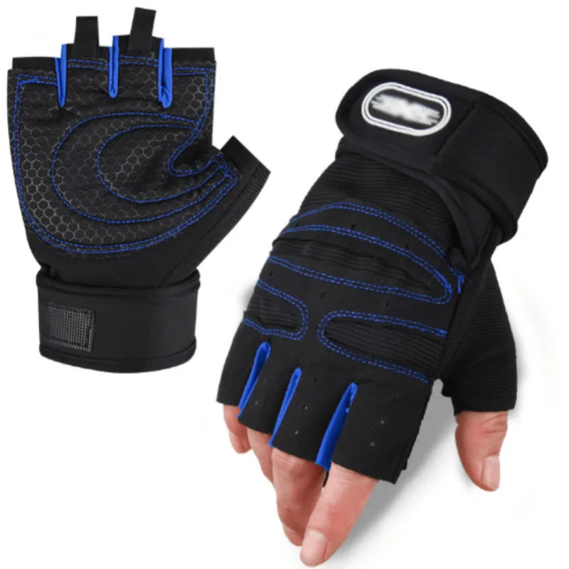 New Protective Anti-slip Wrist Barbell Riding Sports Fitness Half-finger Gloves Men's and Women's Equipment   Gloves