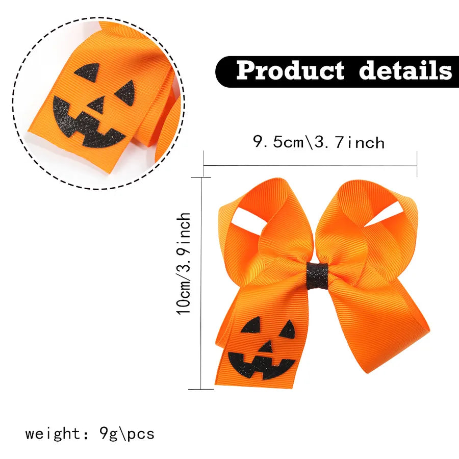 Halloween Devil Face Bow Knot Children's Hair Clip Girls Funny Hair Accessories Popular Design Fabric Hair Decorations