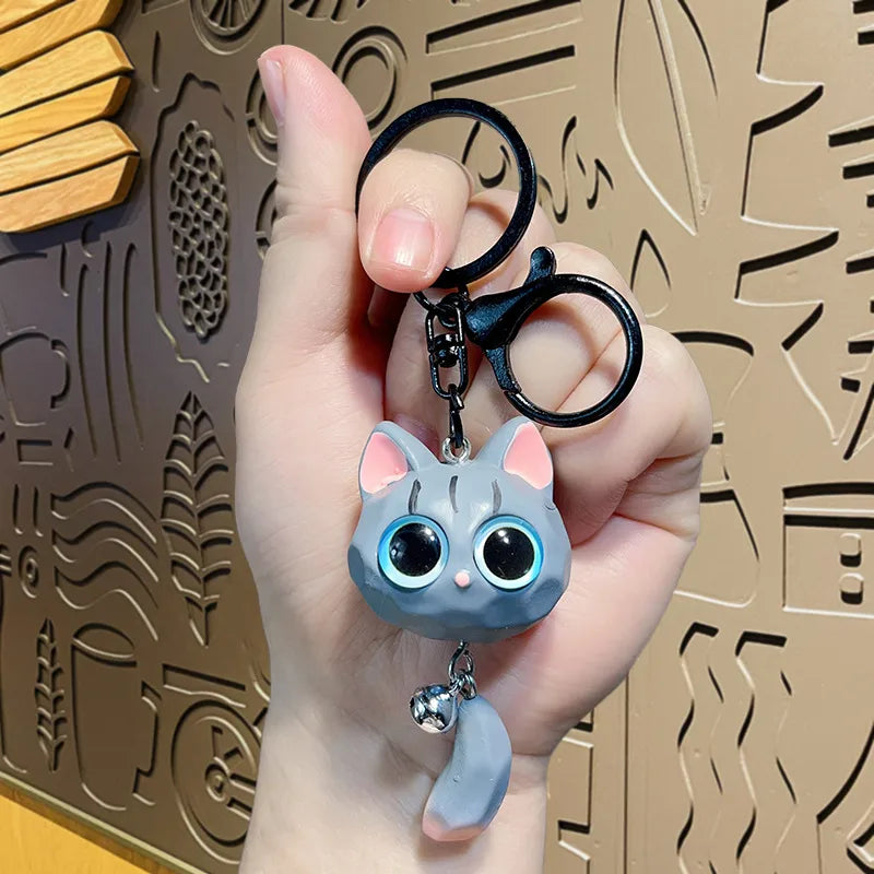 Cartoon Style Cat Resin Couple Unisex Keychain