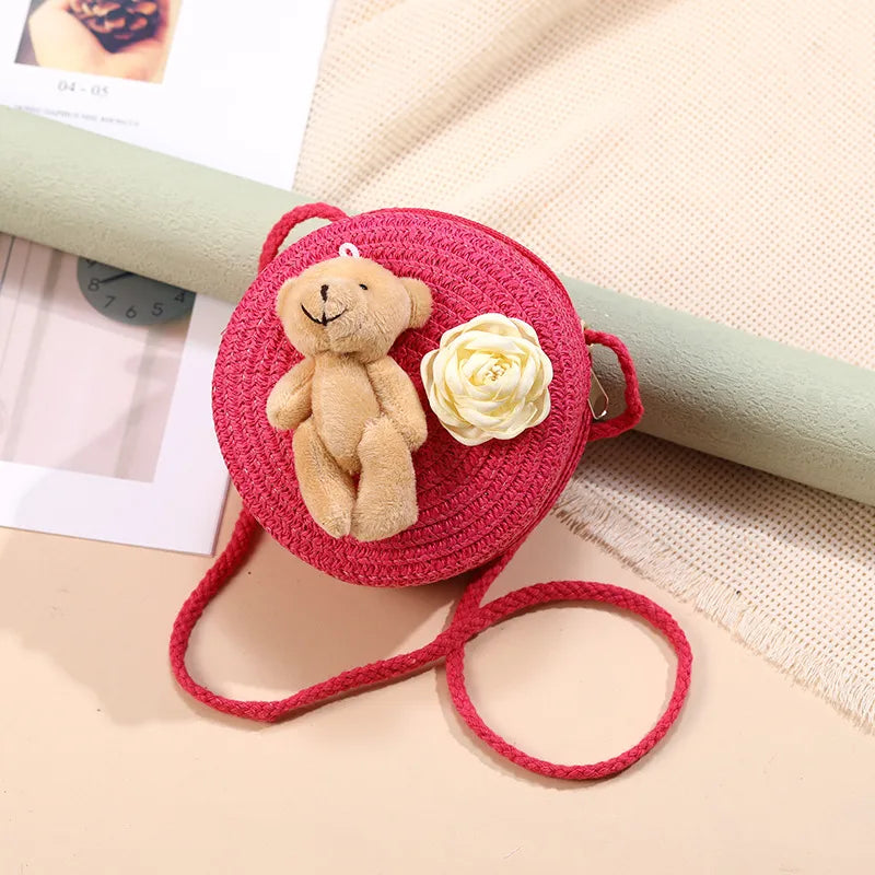 Straw Island Beach Woven Bag Women  New Popular Bag Seaside Straw Bag Cute Kid's Messenger Bag
