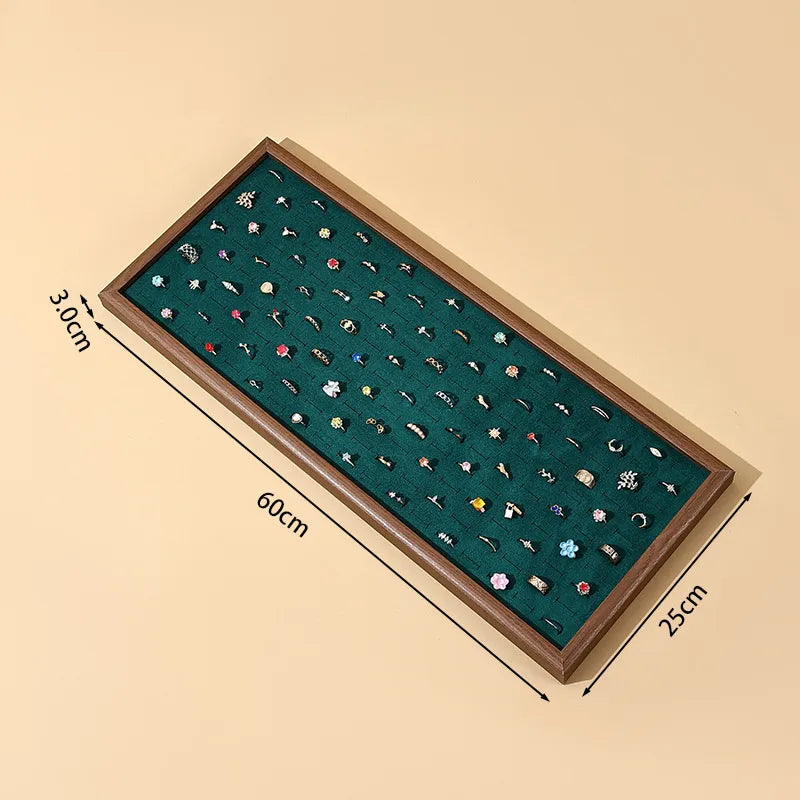 Creative Wooden Jewelry Display Tray Earring Storage Plate Jewelry Box Showcase Props Stand Wood Grain Pattern
