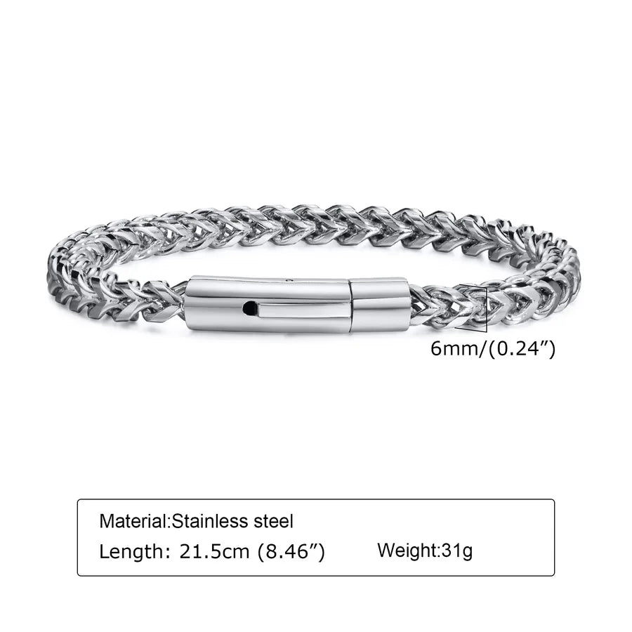 simple style solid color stainless steel bracelets