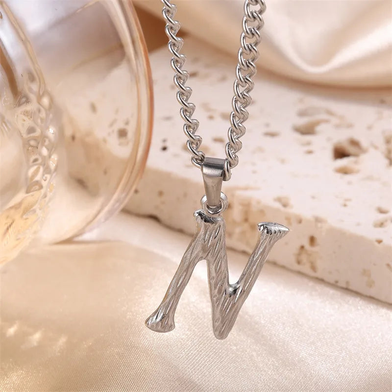 Wholesale Jewelry Sweet Simple Style Artistic Letter 201 Stainless Steel 304 Stainless Steel 18K Gold Plated Plating Pendant Necklace