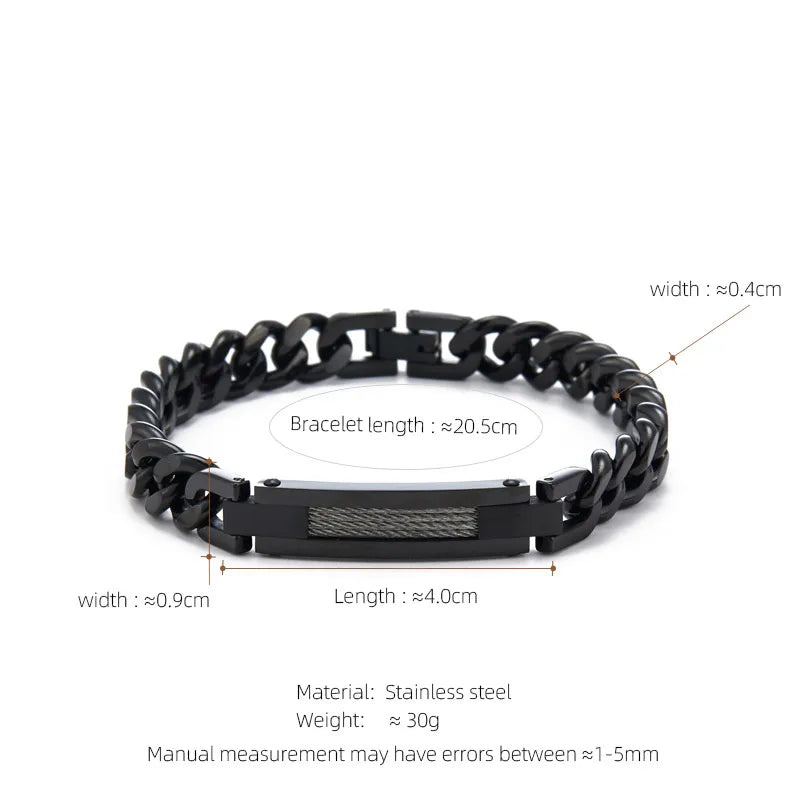 Hip-Hop Geometric 304 Stainless Steel Plating Men's Bracelets Men Chain Bracelets