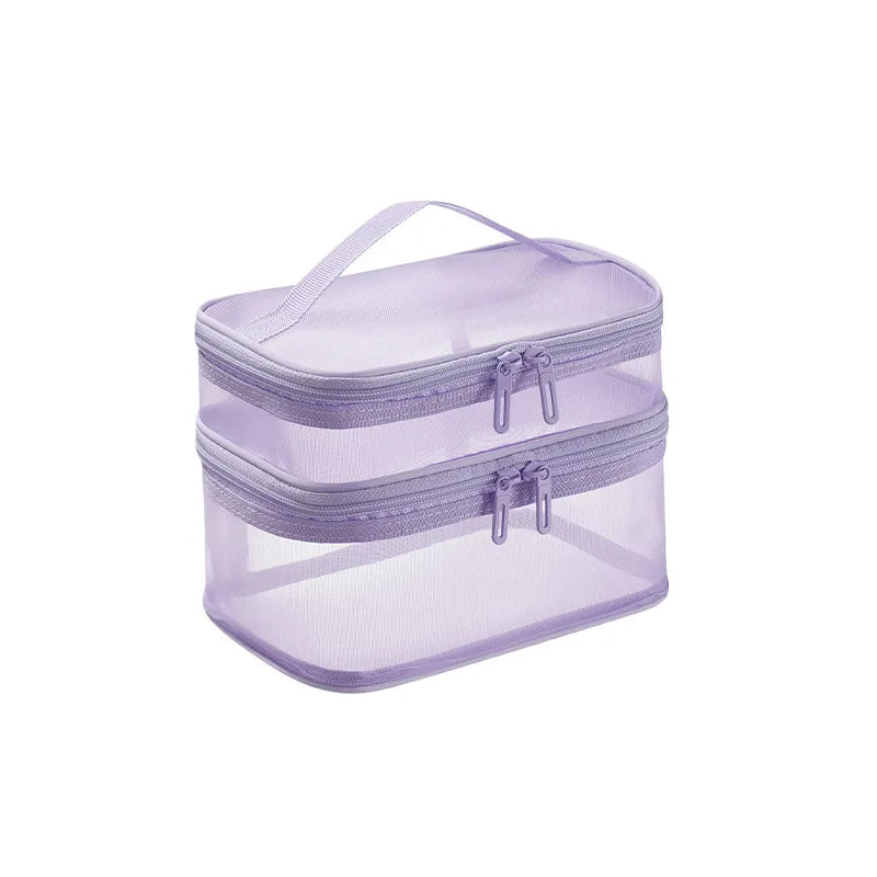 grid visual large multi-functional travel cosmetic storage bag