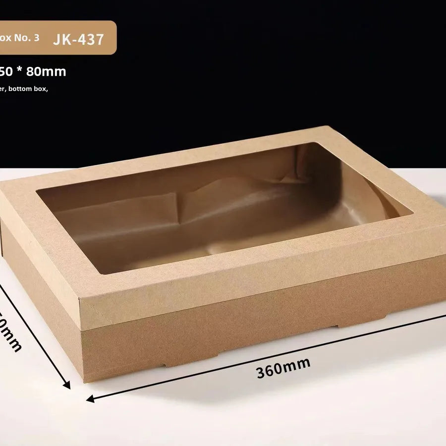 Internet celebrity Kraft paper picnic box disposable lunch box outdoor camping fruit Bento Sushi packing box