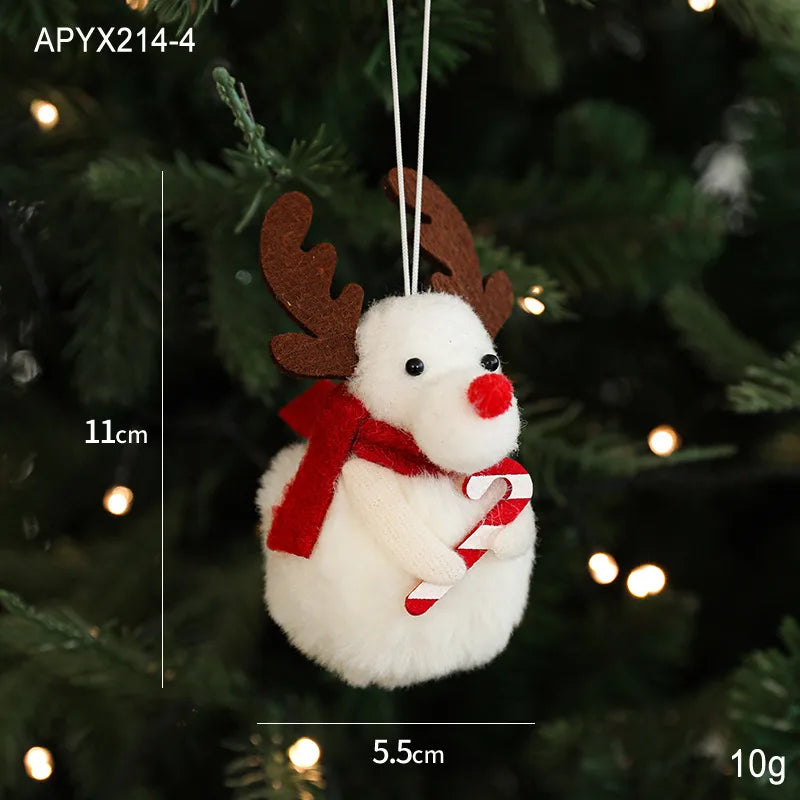Bestselling Plush Christmas Decoration Red Snowman Christmas Tree Ornament Desktop Display Modern Artistic Festive Decor