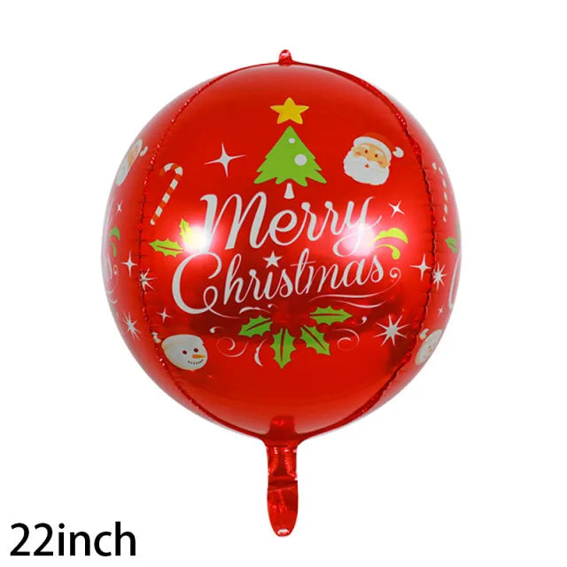 Christmas Santa Claus Gift Box Snowman Aluminum Film Party Balloons