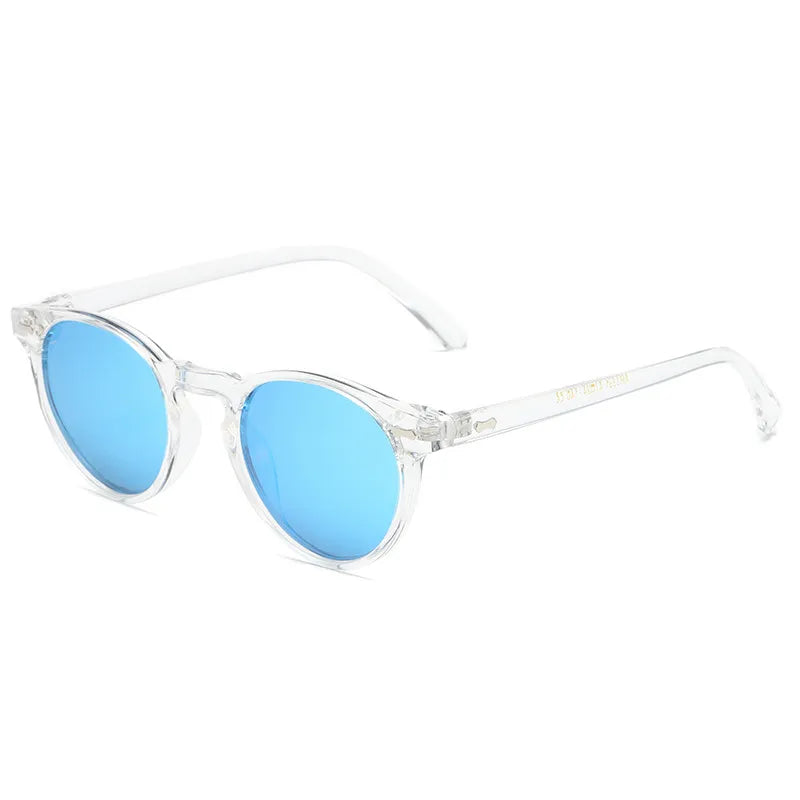 retro simple style solid color tac round frame full frame men's sunglasses