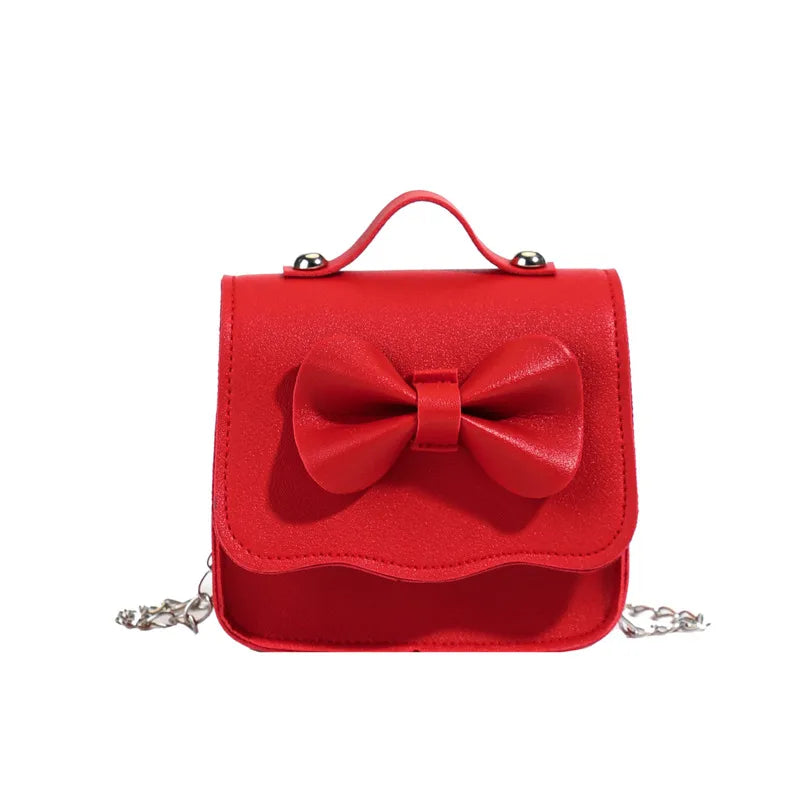 Children's Bags New Wave Pattern Bow Girls' Single-Shoulder Bag Fashion Baby Chain Messenger Bag Coin Purse