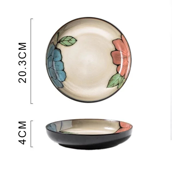 Retro Flower ceramics Tableware 1 Piece