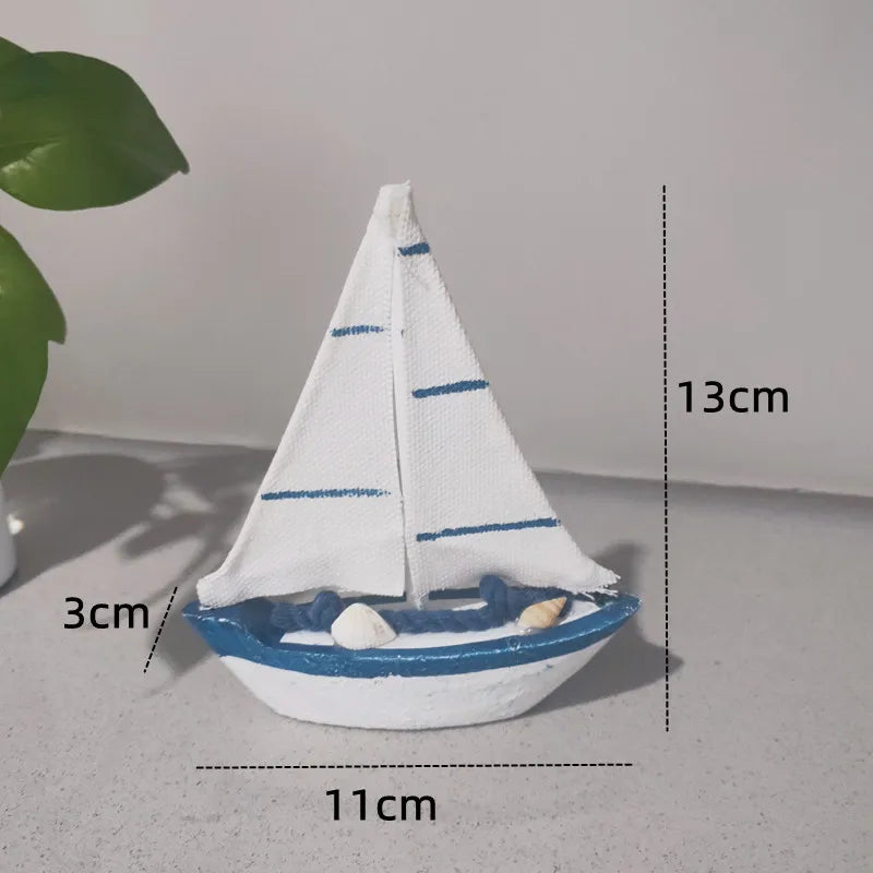 Marine Style Ship Wood Ornaments Artificial Decorations
