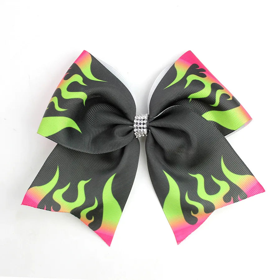 Wicked Pink and Green Bow Magic Wicked Witch Flame Hair Accessories Headdress Kidsren Girls Cheerleading Hairpins
