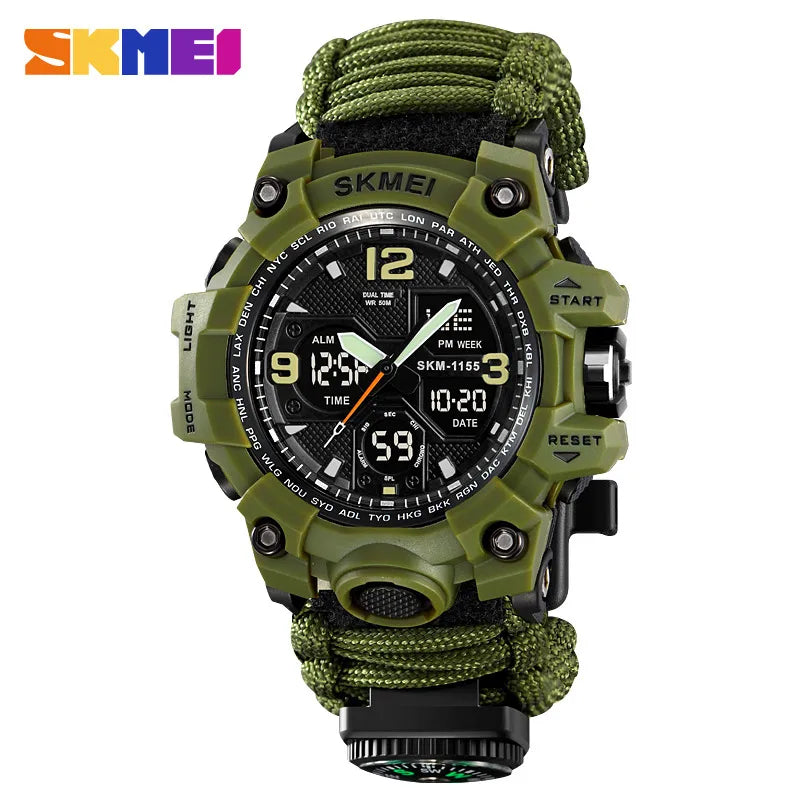 skmei men's waterproof electronic watch multi-functional dual display electronic watch outdoor sports watch wholesale