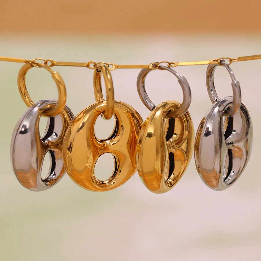 1 Pair Casual Glam Hip-Hop Geometric Polishing Plating 304 Stainless Steel 18K Gold Plated Drop Earrings