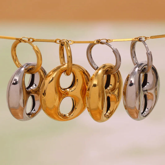 1 Pair Casual Glam Hip-Hop Geometric Polishing Plating 304 Stainless Steel 18K Gold Plated Drop Earrings