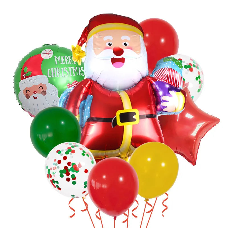 Christmas Nordic Style Cute Modern Style Christmas Tree Santa Claus Letter Aluminum Film Christmas Party Festival Balloons