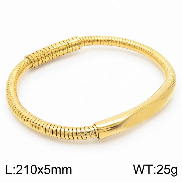 business simple style geometric stainless steel plating men's bangle