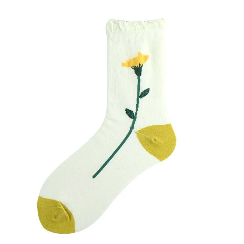 women's sweet heart shape cotton jacquard crew socks a pair